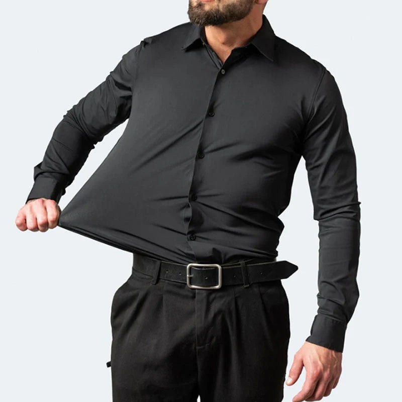 Camisa Flexível Black Bear® Tecido Seda Gelo - Não Amarrota Anti-odor